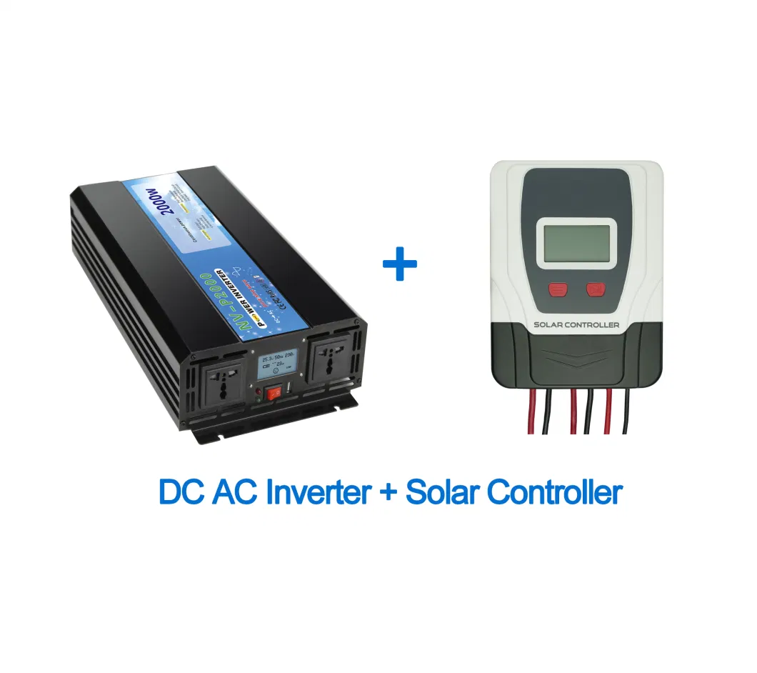 LCD Display Solar Power Inverter 1000W Pure Sine Wave Inverter 12V 24V DC to 120V 110V 220V 240V AC Converter for RV, Truck Inverter off-Grid Solar System