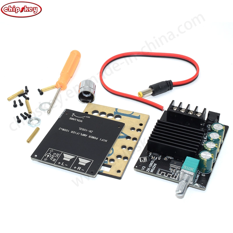 #Ckx7812 Zk-1002L 100wx2 Mini Bluetooth 5.0 Wireless Audio Power Digital Amplifier Board Stereo AMP DC 12V 24V