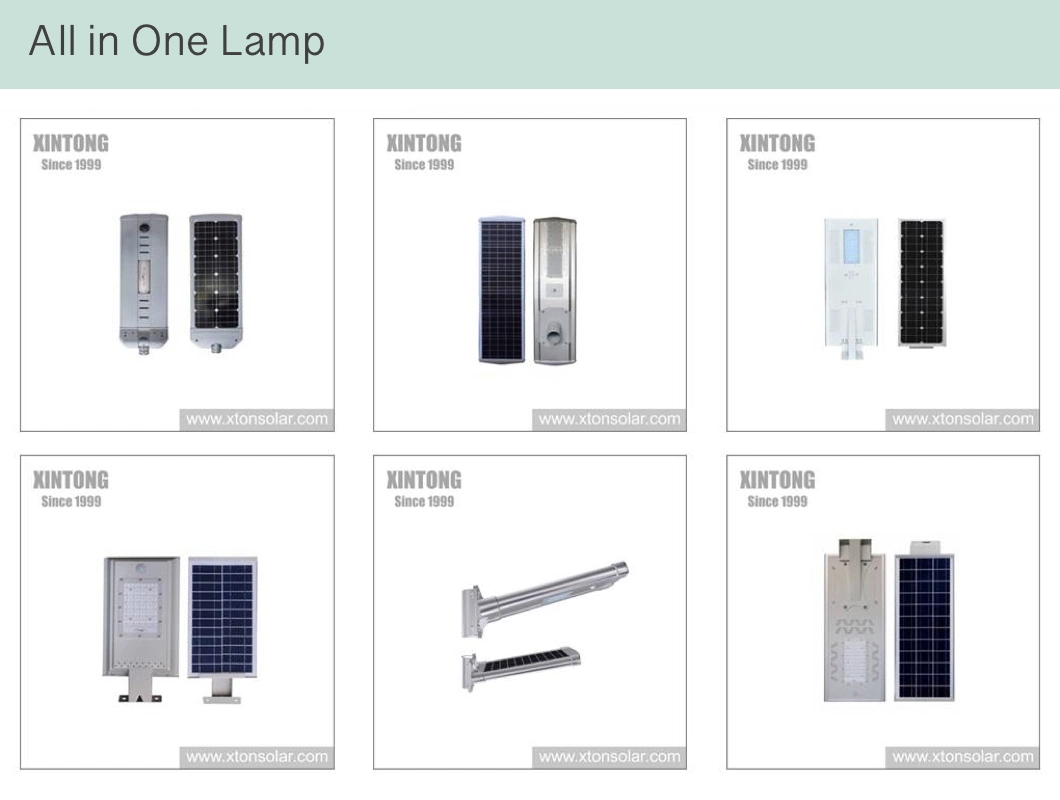 CE IP67 12V 24V 40W 50W All in One Outdoor Integrated LED Solar Energy Saving Street Garden Road Lamp with Panel and Lithium Battery