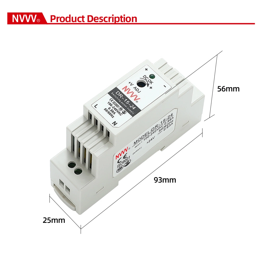 Nvvv Dr-15W-12V DIN Rail Switching Power Supply for 3D Printer LED Light