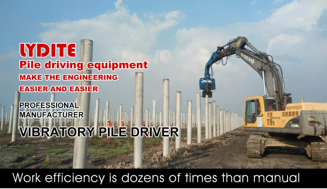 Vh250 Vibrating Hydraulic Post Automatic Nozzle Driver Piling Machine Mini Excavator Concrete Pile Driver