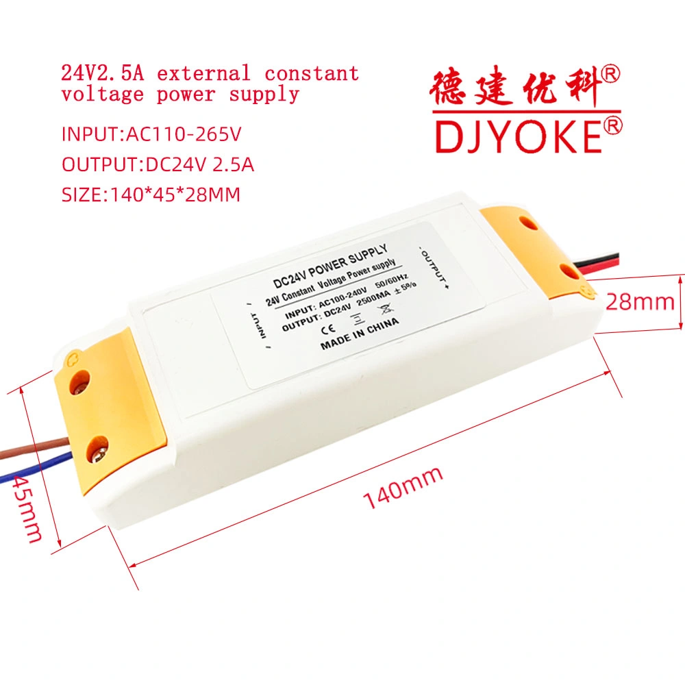 Djyoke Wholesale 60W SMPS AC110-265V DC 24V2.5A External Constant Voltage CV Power Supply07