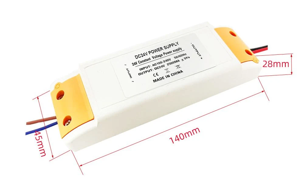 60W SMPS AC110-265V DC 24V2.5A Constant Voltage LED Driver with Housing 03