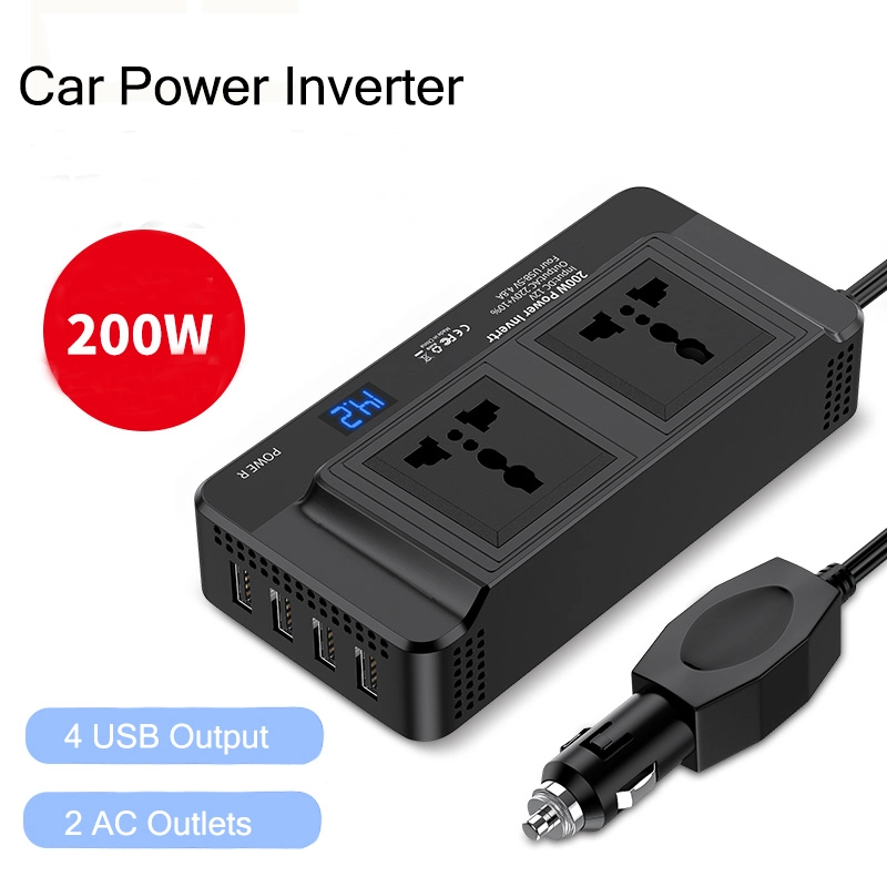 200W Power Inverter DC 12V to 220V AC Car Charger Converter