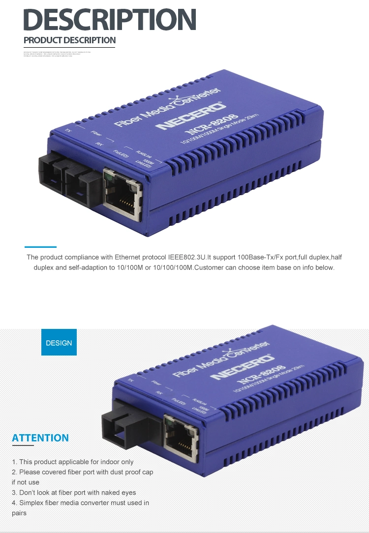 100km Media Converter 12V AC to 12V DC /220V to 380V Converter