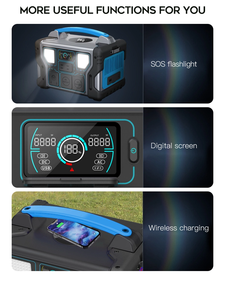 Outdoor Portable Mobile UPS Power Supply 220V 500W Home Car