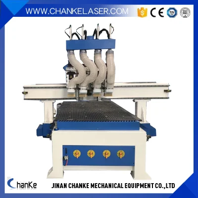 Professional 4 Muti Spindles 4 Heads 3D Metal Wood CNC Router Woodworking Cutting Engraving Machinery for Wooden Door Cabinet Alumnium Carving Machine