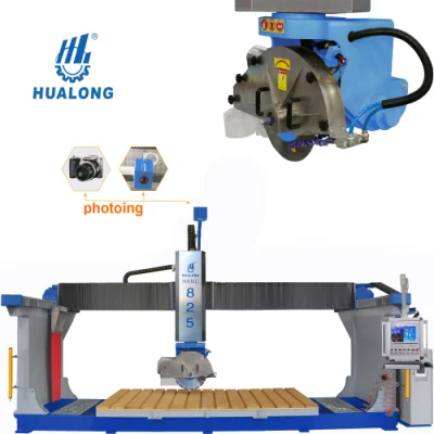 Hualong 5 Axis CNC Stone Machinery Engraving Router Slab Drilling Cutting Machine Laser Tile Cutter for Countertop Sink Cutout for Turkey Use