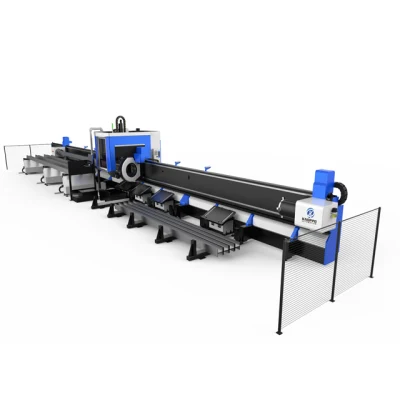  Angle Steel Channels Square Pipe Round Tube CNC Fiber Laser Cutter / H Beam Laser Coping Beveling Cutting Machine with 3D Bevel Cut Head