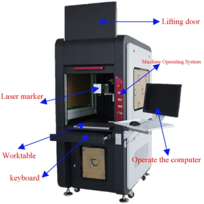 Enclosed Metal CNC Laser Engraver Machine/ Chinese Fiber Laser Marking Machine/ Laser Metal Engraving Machine 20W 30W 50W 70W 80W 100W Fiber Laser Marking Mach
