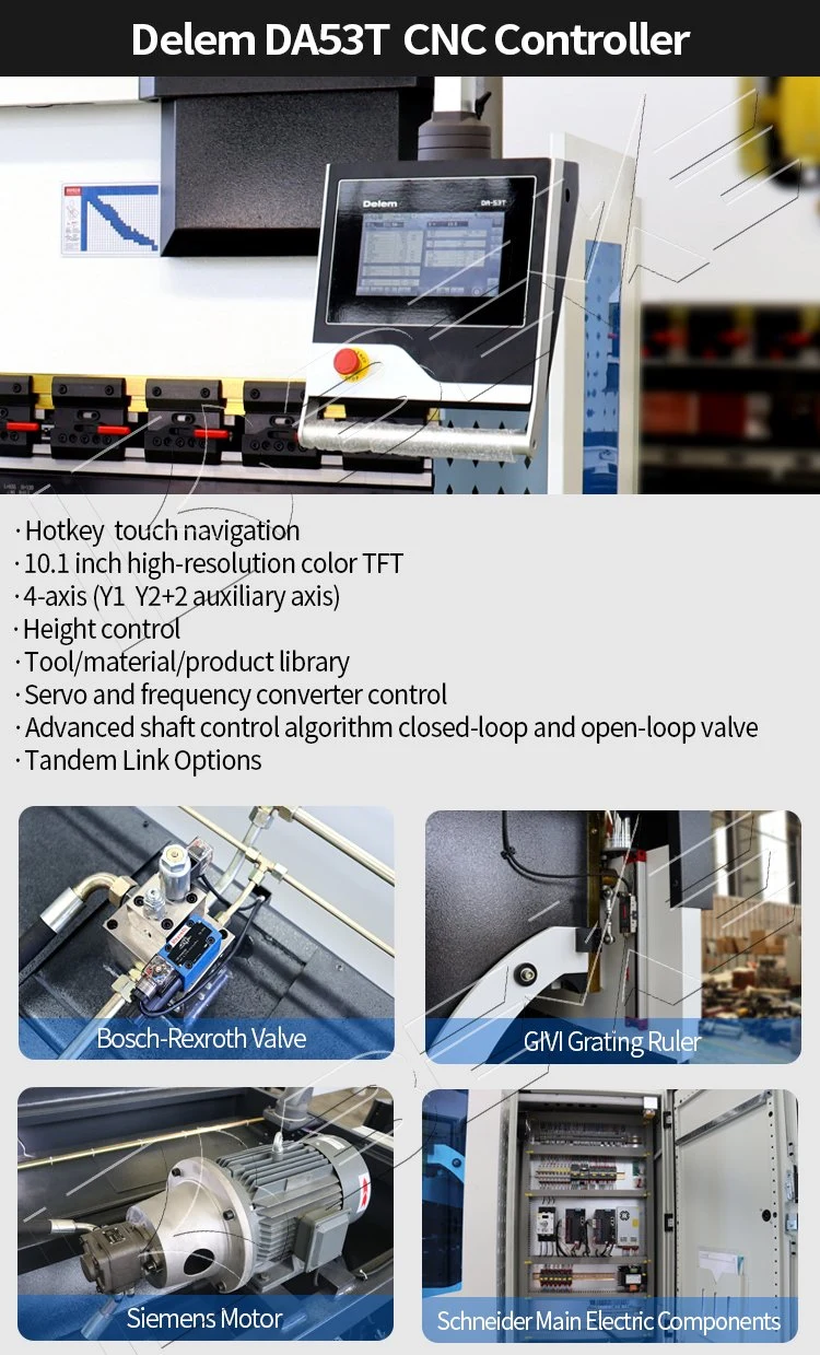 Beke High Performance Best Quality Hydraulic CNC Press Brake with Da53t System Automatic and Mechanical Compensation Crowning