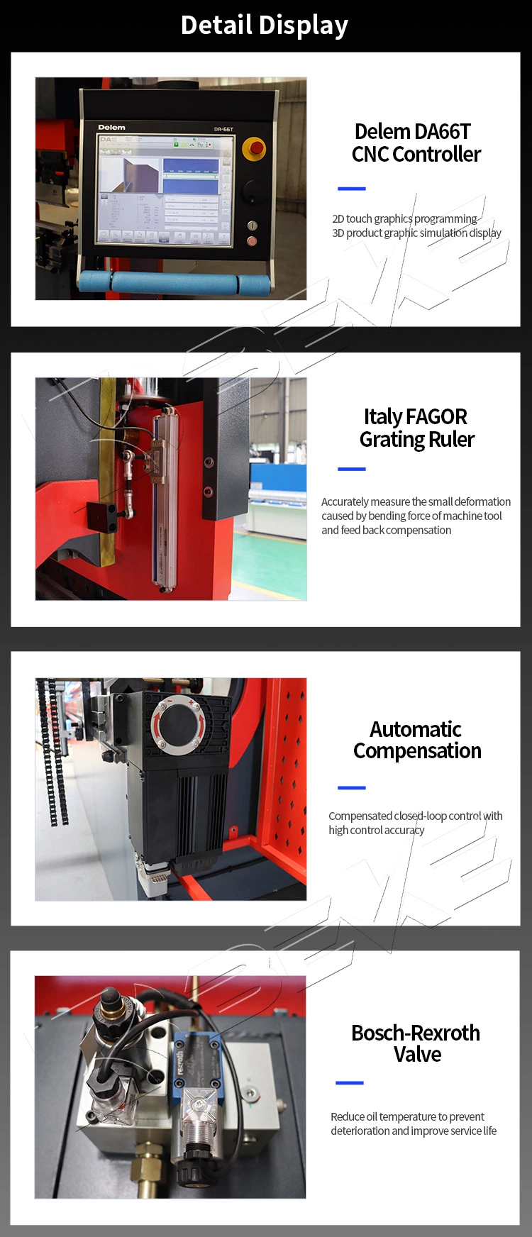 125t3200 8+1 Axis CNC Sheet Metal Bending Machine Da66t Hydraulic Press Brake