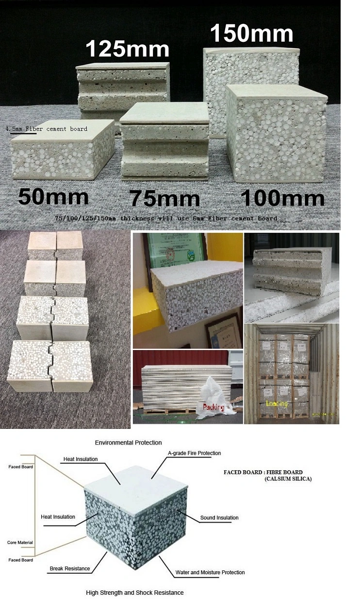 Sandwich Panel Light Weight Modular EPS Cement Sandwich Partition Panel (Building Material)