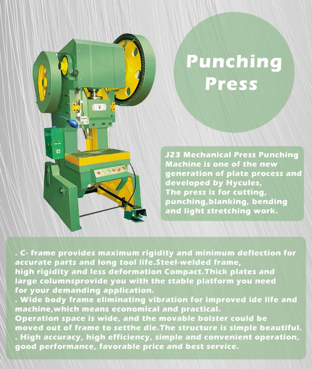 J23 Turret Sheet Metal Punch Press Metal Hole Punching Machine CNC Punching Machine