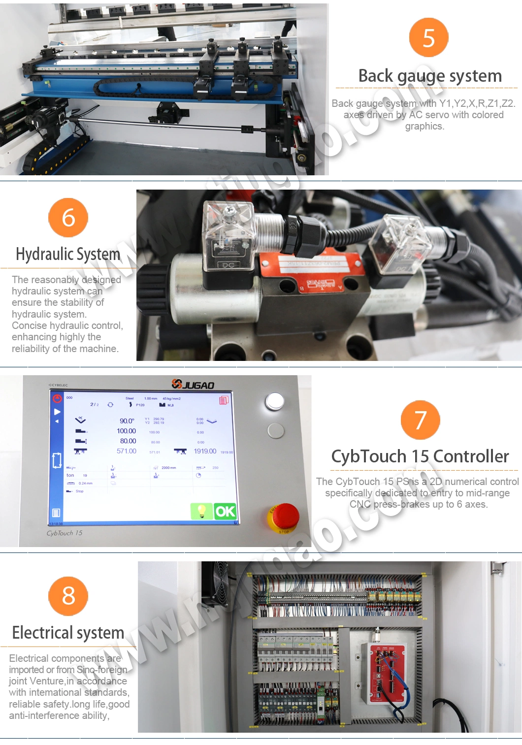 6 Axis X Y1 Y2 and Automatic Crowning System Press Brake Machine