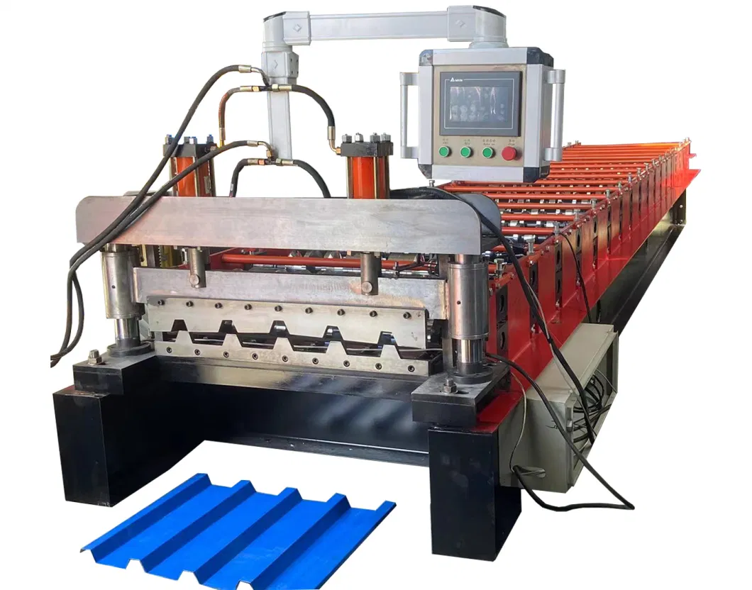 686 Trapezoidal Veneer Roof Panel Tile Press Cold Bending Forming Equipment in Stock.