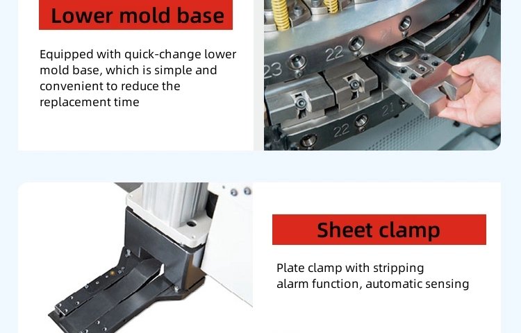 CNC-Controlled Turret Punch Press/ Turret Cutting/ Turret Metal Forming with 2 Repositioning Cylinders