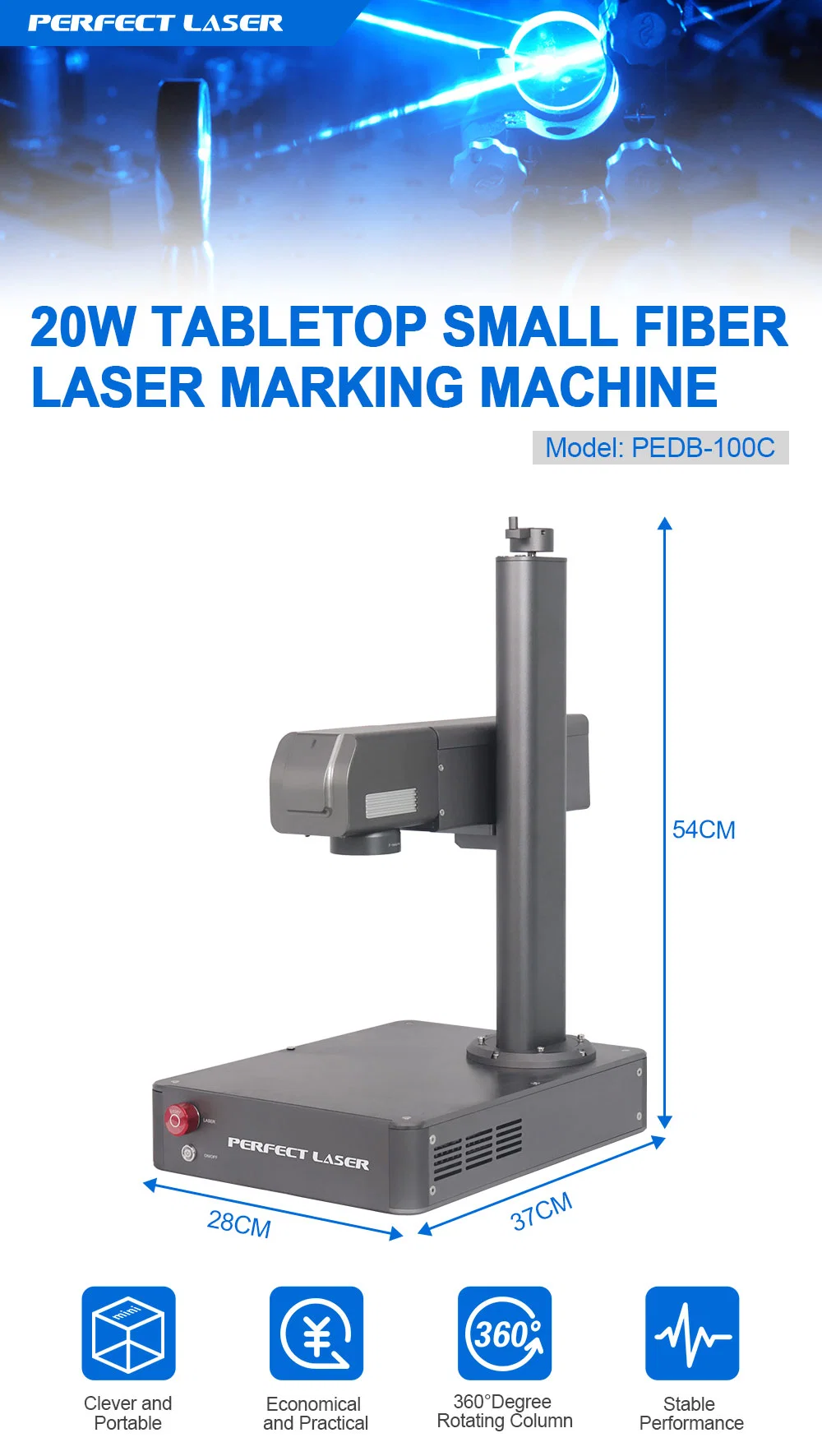 High Speed Optical Mini Portable 10W Fiber Laser Marking Machine