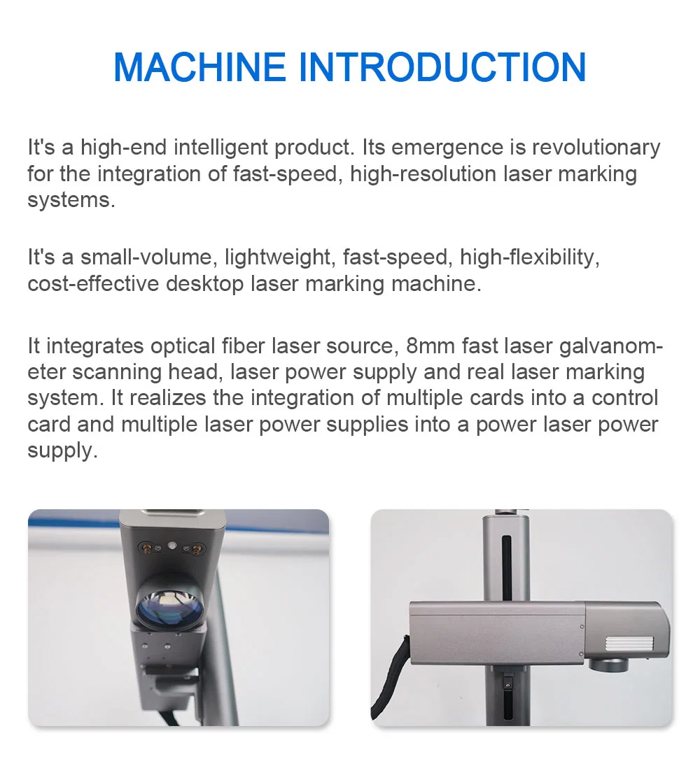 High Speed Optical Mini Portable 10W Fiber Laser Marking Machine