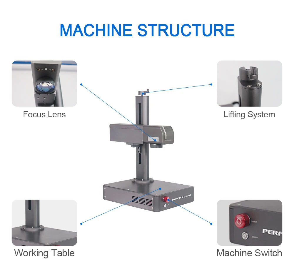 High Speed Optical Mini Portable 10W Fiber Laser Marking Machine