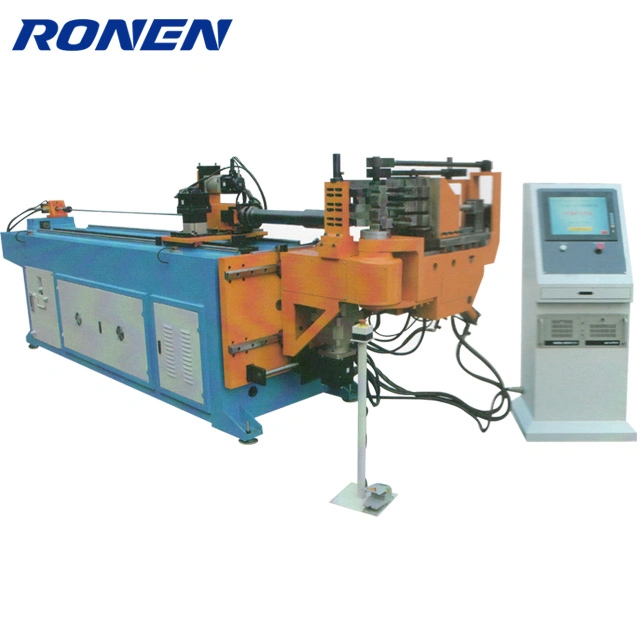 PLC Control CE Certificate Double Head 38CNC Nc Semi-Auto Hydraulic Exhaust Round Tube Bender Pipe Bending Machine