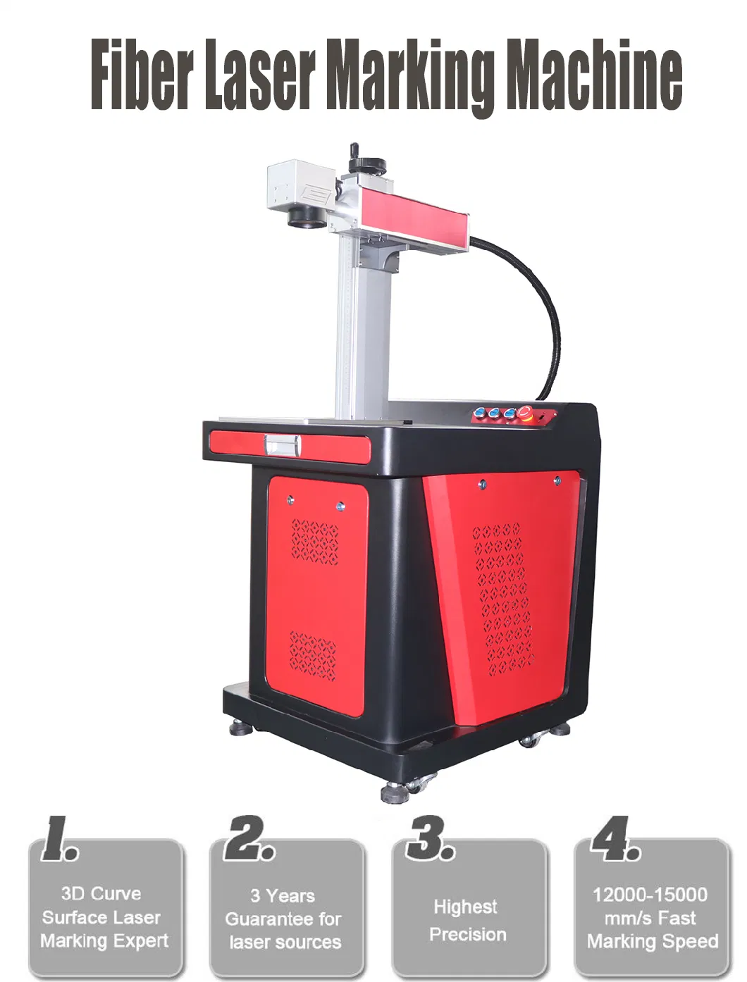 30W Aluminium Steel Big Size Products Portable Fiber Laser Marking/Engraver Price