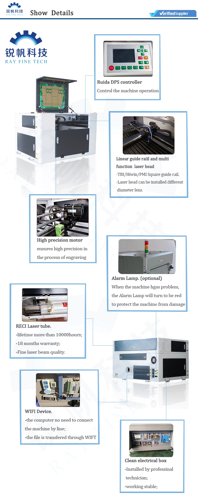 40W 50W CO2 Mini CNC Laser Engraving Cutting Machine Price 4060/Small Laser Cutter Engraver