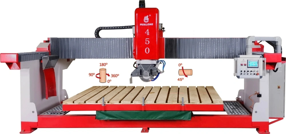 Laser Bridge Saw Machine 3 Axis Infrared Bridge Saw Tile Cutter Granite Marble Quartz Slab Laser CNC Stone Cutting Machine