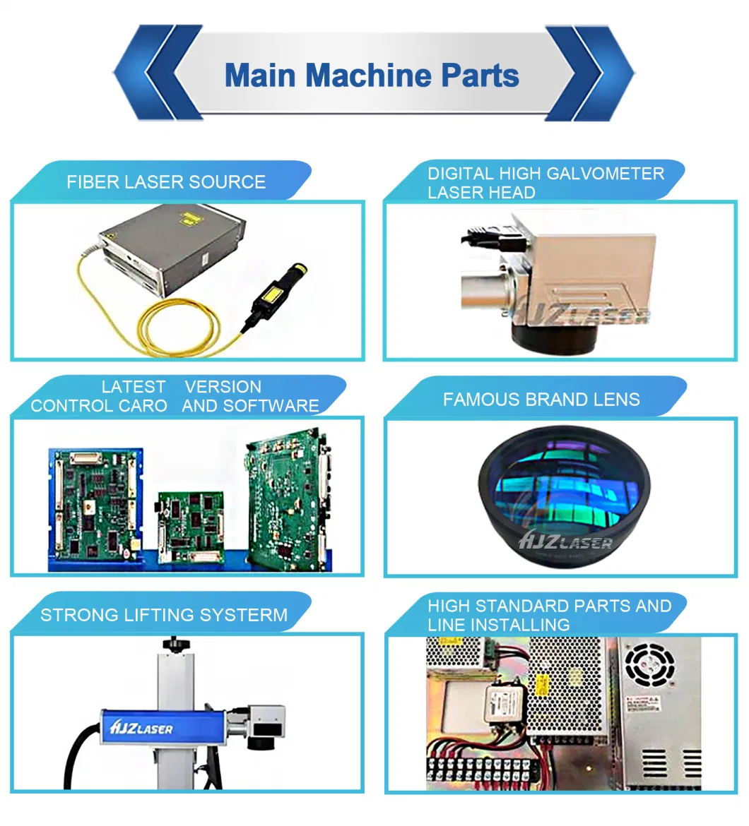 50W Portable Color Jewelry Fiber Laser Marking Machine CNC Engraving for Metal Cutting Plastic 3D Logo Gold Chain Number Plate Galvo YAG Subsurface Printing