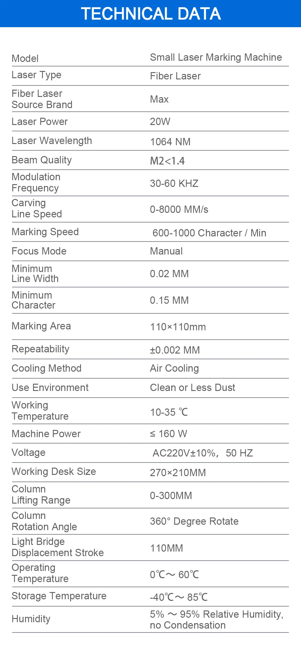 High Speed Optical Mini Portable 10W Fiber Laser Marking Machine