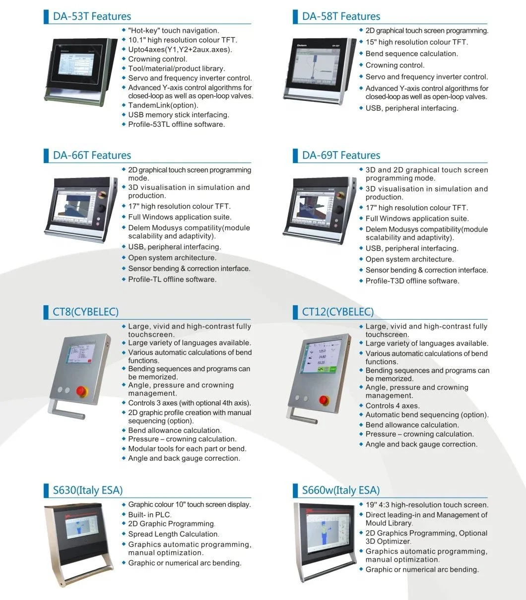 125t/4000 Delem or Estun System Hydraulic 4 Axis Bending Machine CNC Plate Bend Sheet Metal Press Brake Bending Machine