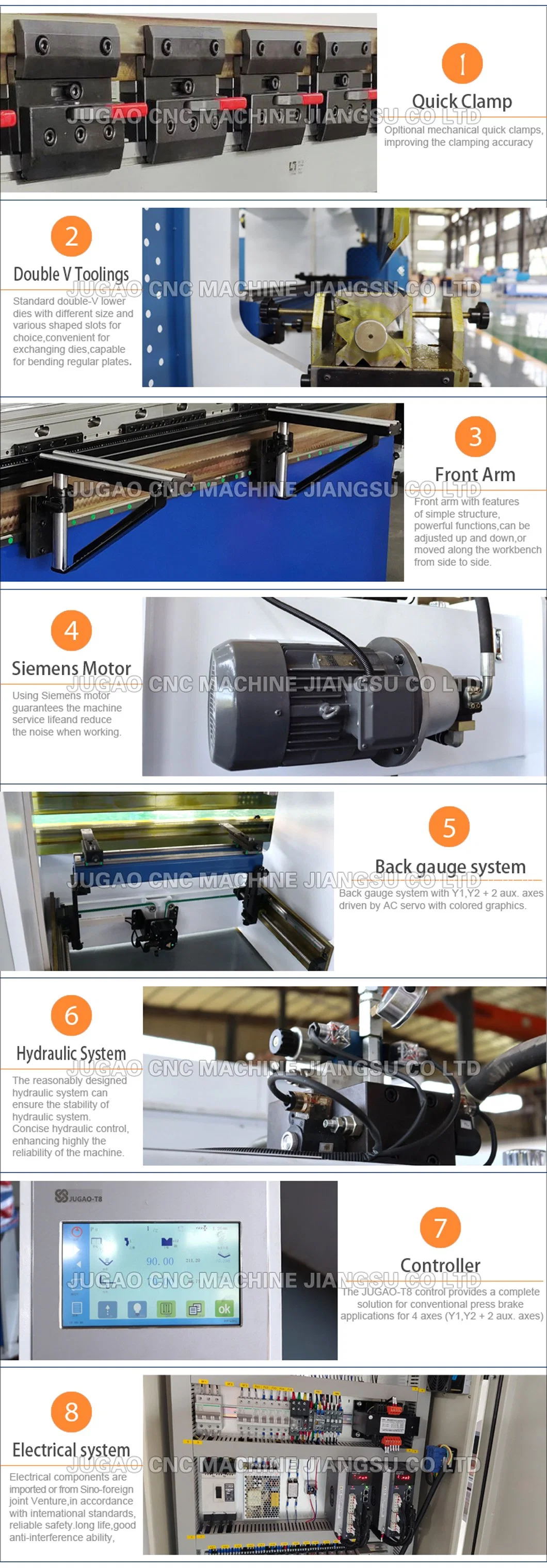 Wc67y T8 CNC Controller Steel Sheet Hydraulic Press Brake