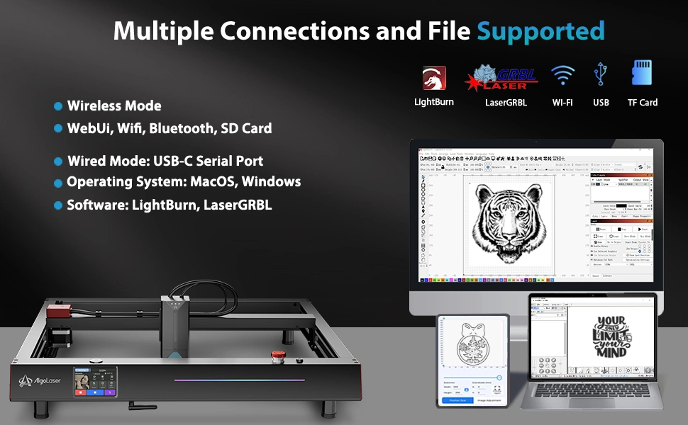 Algolaser Delta 22W Laser Engraver with Air Assist, CNC Laser Engraver for PC Mobile, Hypersonic Laser for Wood Metal Acrylic etc.