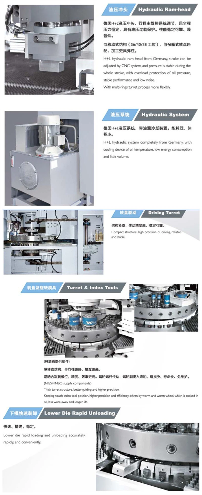 CNC Turret Punching Machine for Metal/Plastic Plate Price
