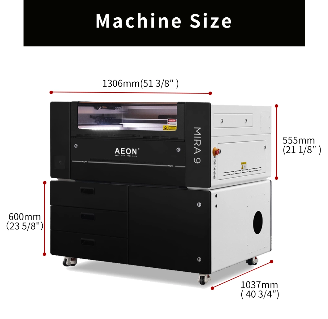 High Speed 1200mm/S 9060 Aeon Mira9 Laser Etcher for Glass with Rotary CE FDA (All in one)