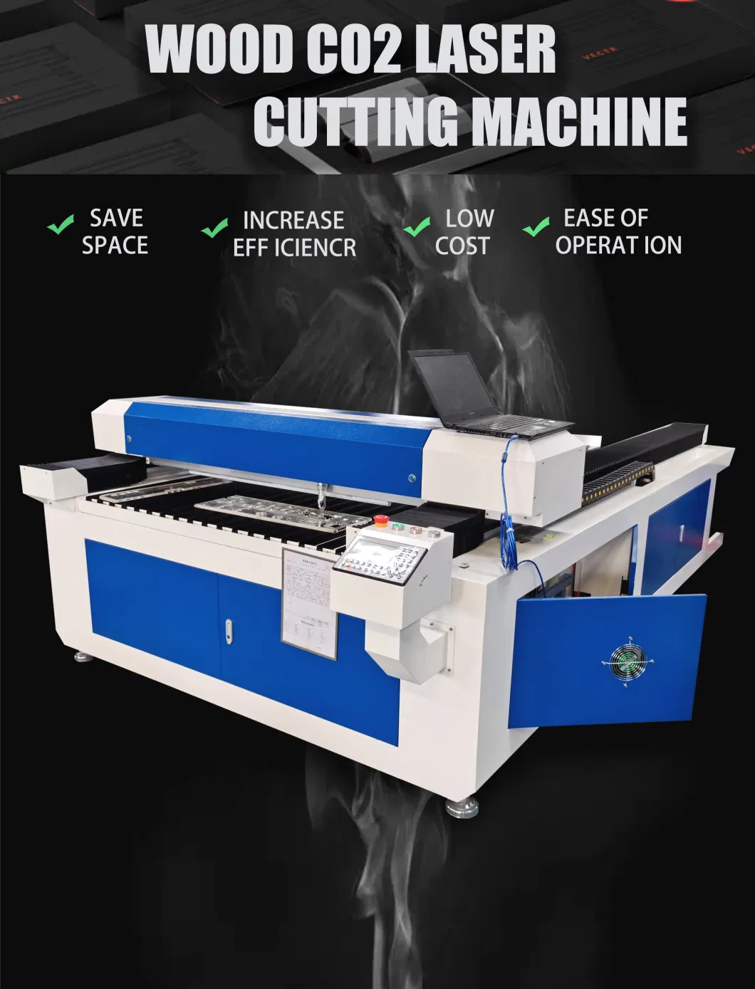 Wood CO2 CNC Laser Cutting Machine CNC Laser Engraver Cutter