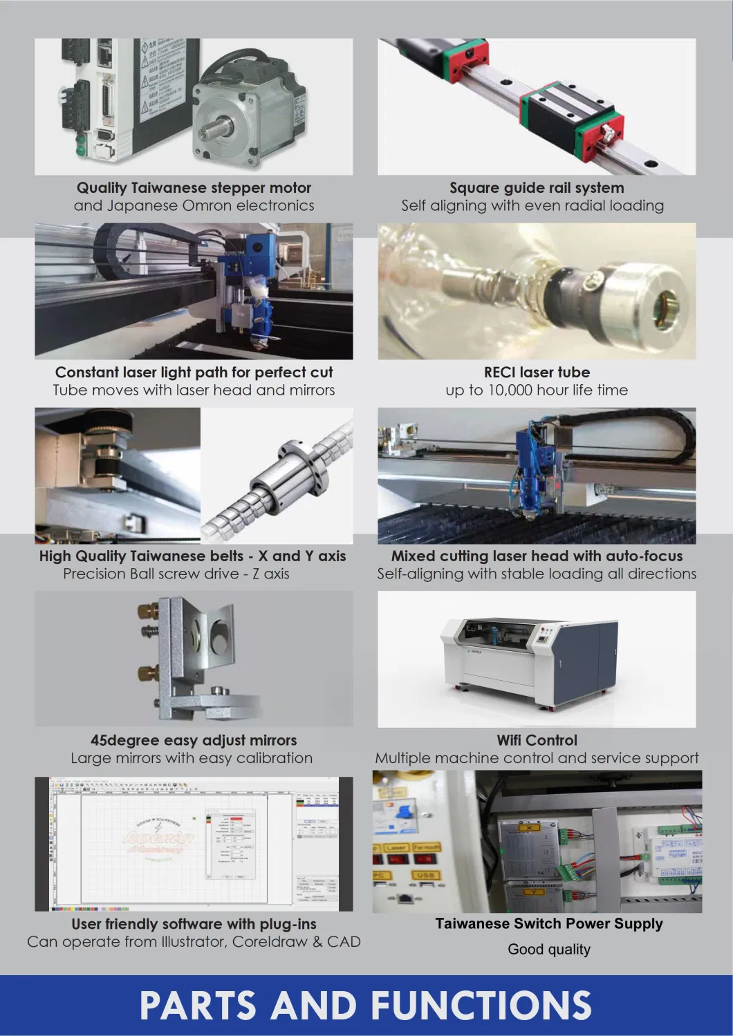 80W 100W 130W 150W 180W CNC CO2 Laser Cutting Machine Laser Engraving Machinery 1390 Laser Engraver for Acrylic MDF