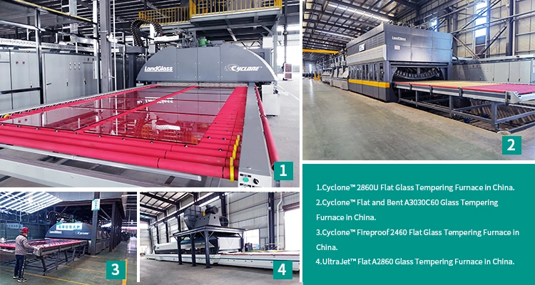 Landglass Horizontal Convection 4 mm Low-E Clear Flat Building and Single Curvature Bent Tempered Glass Furnace Machine