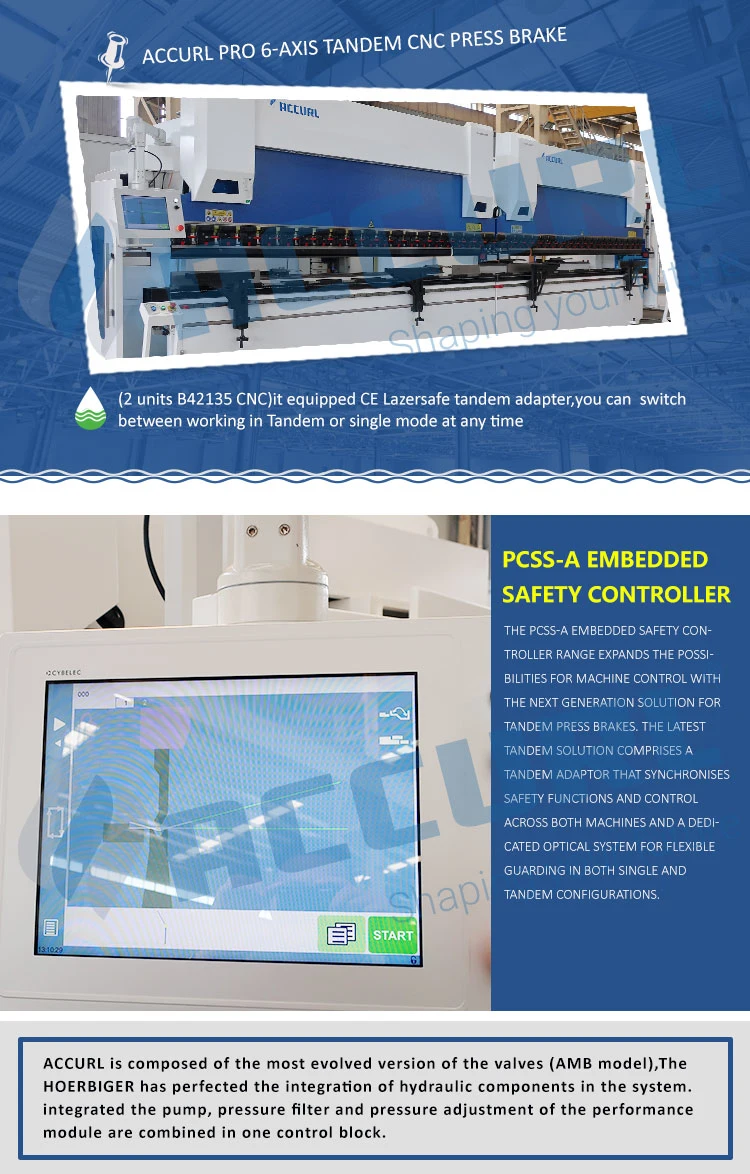 Hydraulic CNC Tandem Press Brake for Street Light Making Machine