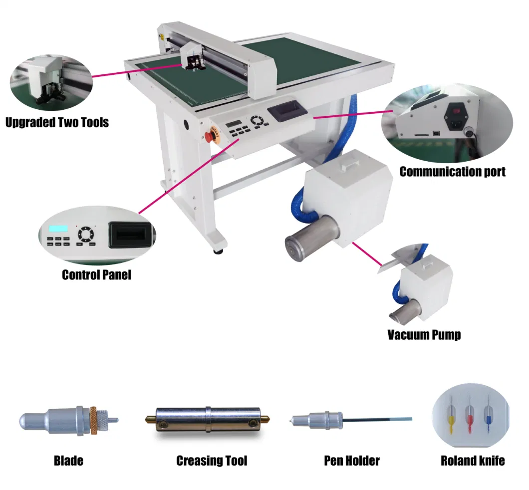 Fast for Cutting and Creasing Laser Contour Durable Flatbed Sample Optical Sensor Digital Die Cutter for Cardboard Paper Cutter