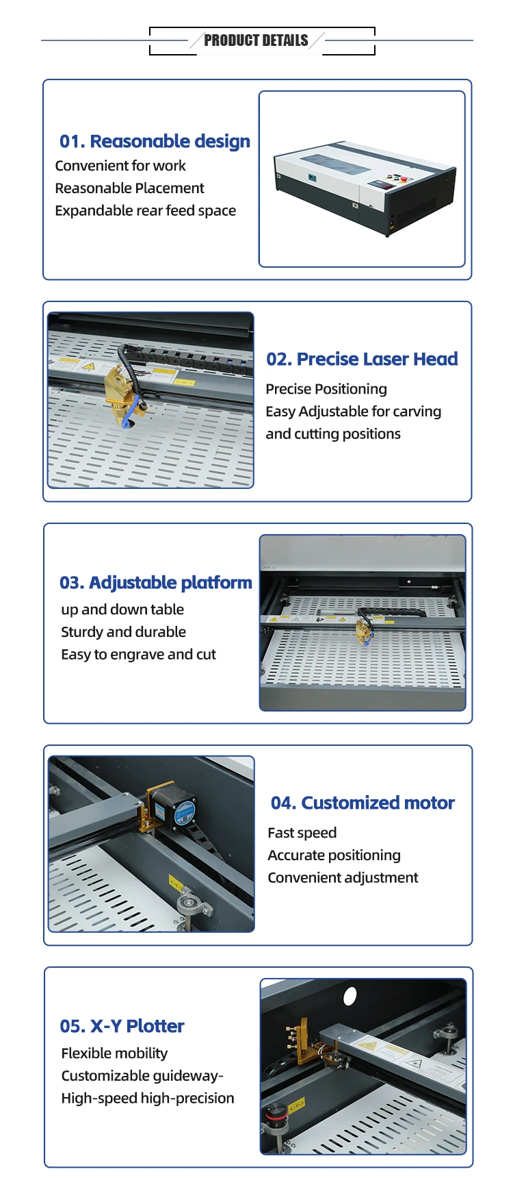 Top Supplier 3050 Laser Engraving Machine for Carving Wood Bamboo Leaves Plastic Acrylic