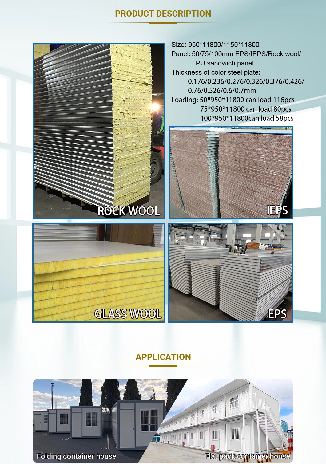 High Performance Collapsible Fold out PU EPS Refugee Housing Sandwich Panel Cost