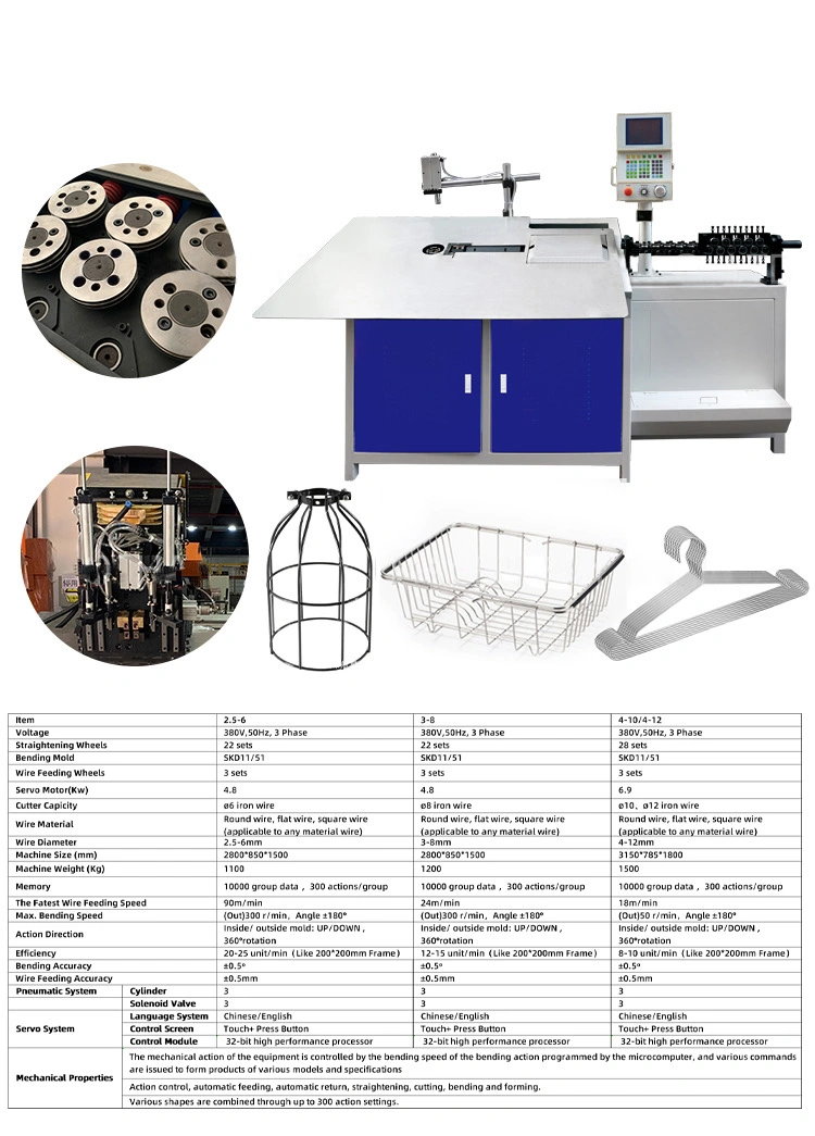 Automatic Stainless Steel Wire CNC 2D 2-6mm Wire Bending Machine