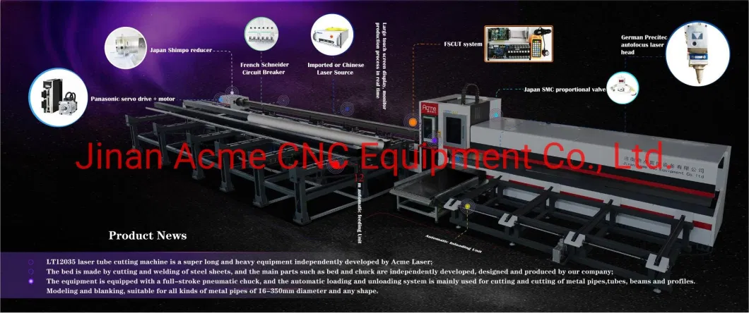 Acme China Hot Popular 1000W to 6000W CNC Metal Fiber Laser Cutter for Sheet Stainless Metal and Tube Cutting Carbon Steel Pipe Low Alloy Pipe