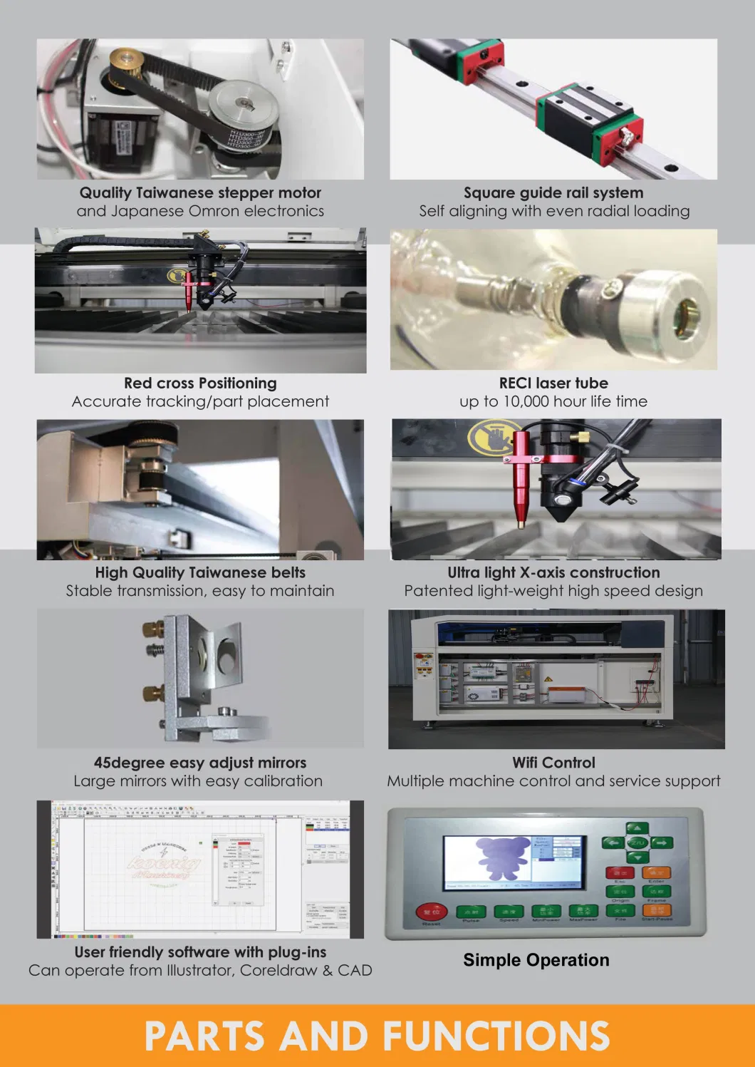 Laser Engraving Machine Portable CNC CO2 4040 Engraver Cutter for Cutting Wood Plywood Acrylic Materials