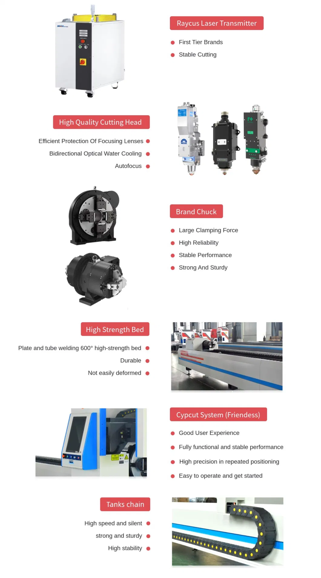 Hcgmt&reg; 6m/230mm/12000W Steel Tube CNC Fiber Laser Cutter Precision Cutting Industrial Lathe