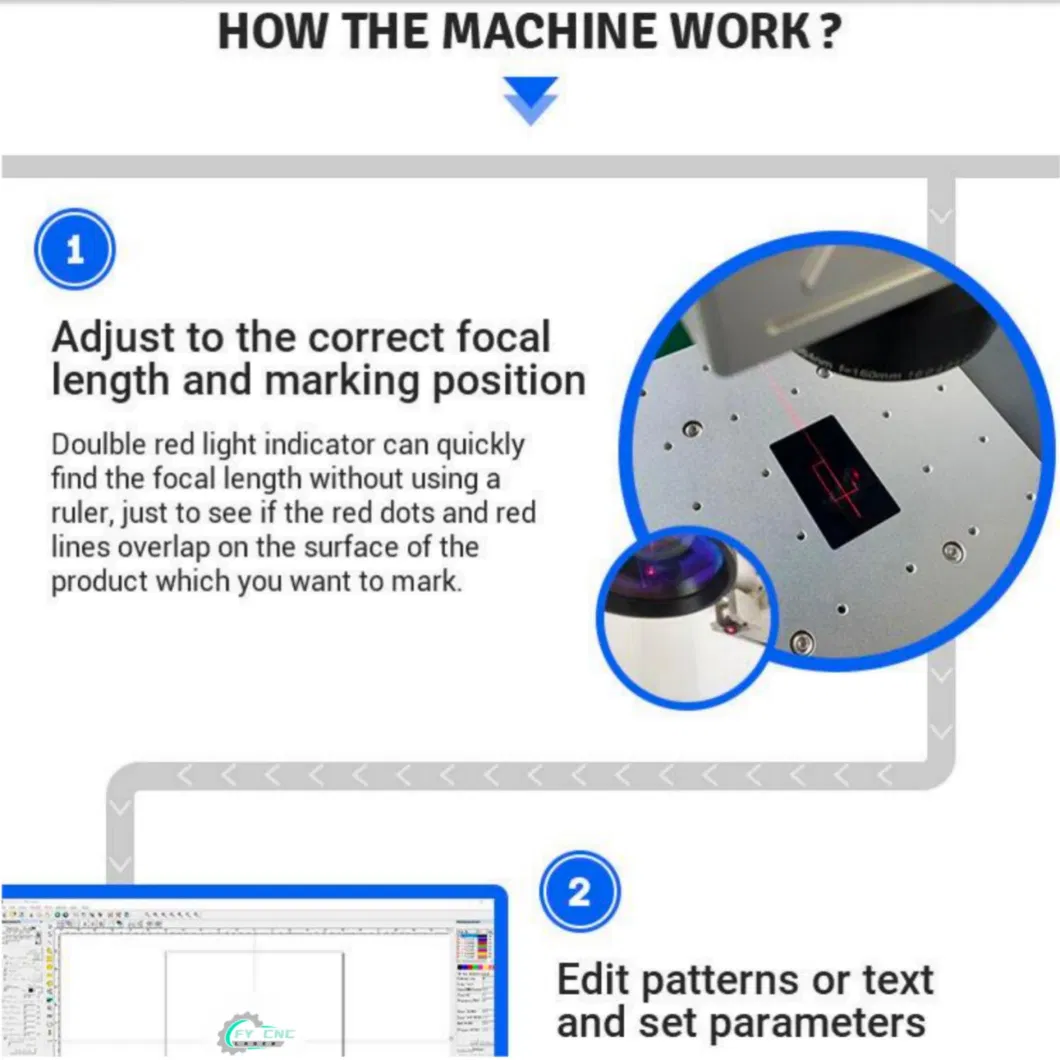 Portable Fiber CNC Laser Marking 20W 30W 50W Price for Metal and None Metal Marking