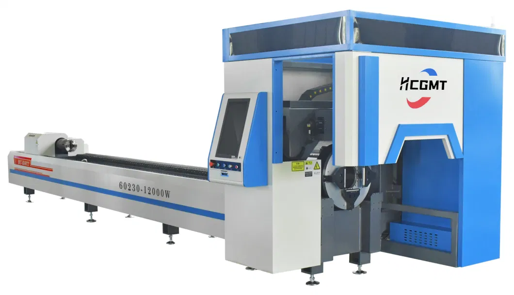 Hcgmt&reg; 6m/230mm/12000W Steel Tube CNC Fiber Laser Cutter Precision Cutting Industrial Lathe