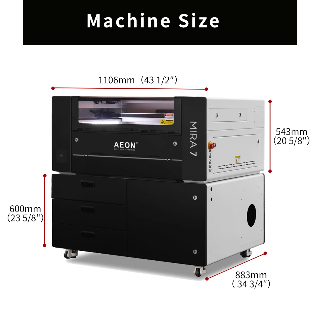 Fully Enclosed 60W 80W RF30W Mira7 Desktop CNC Laser Cutter with CE FDA Autofocus WiFi 1200mm/S