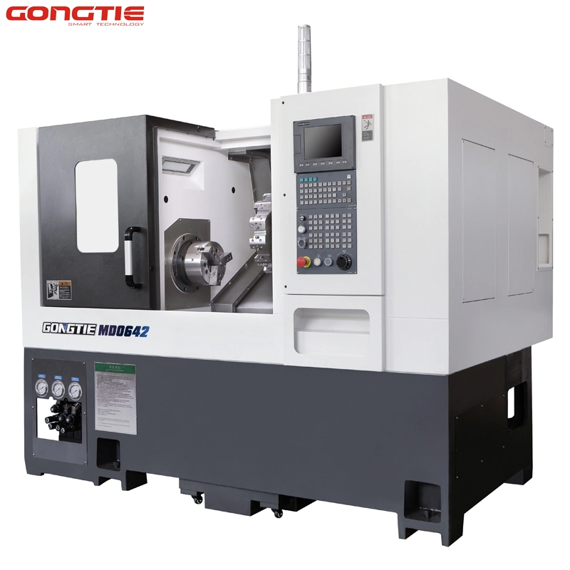 420mm Turning Length 6inch Chunk High Precise Horizontal Slant Bed Power Turret Electric Spindle CNC Machine